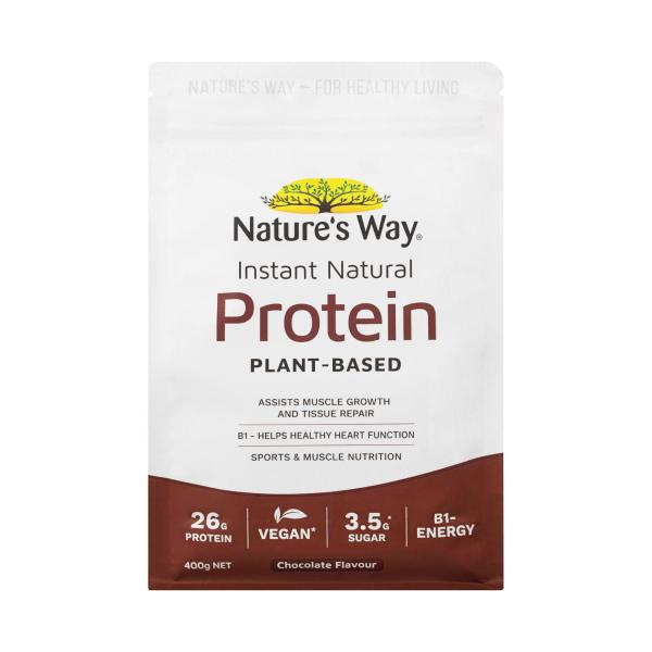 NATURE'S WAY INSTANT NATURAL PROTEIN PLANT-BASED CHOCOLATE 400G