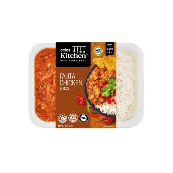 COLES KITCHEN FAJITA CHICKEN & RICE 350G