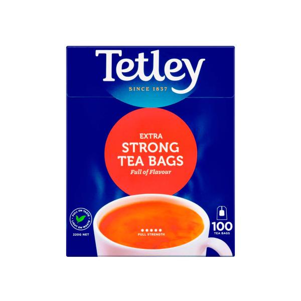 TETLEY EXTRA STRONG TEA BAGS 100 PACK