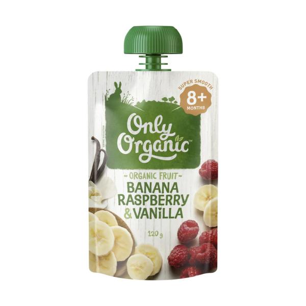 Banana Raspberry & Vanilla Baby Food Pouch 8+ Months