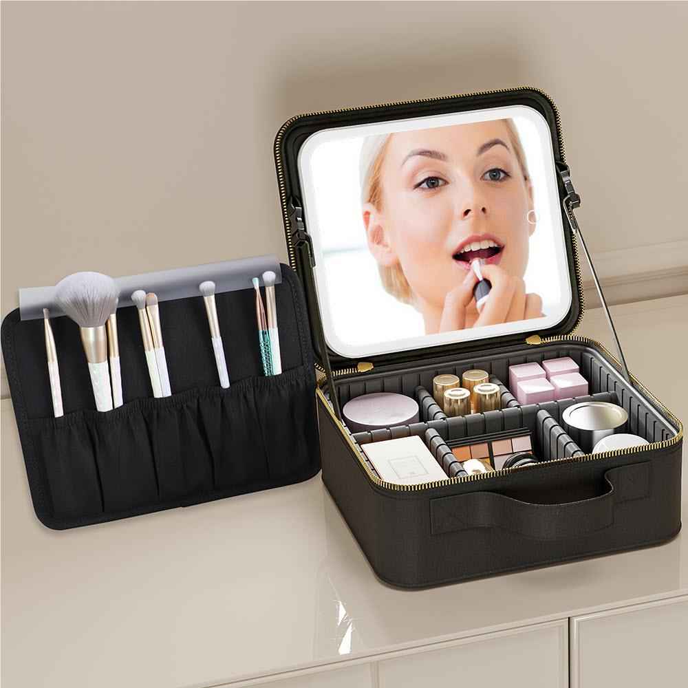 Wellcare Cosmetic Bag with Mirror (Black)