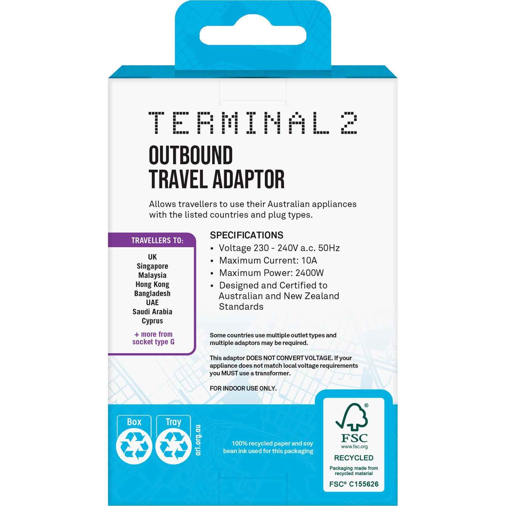 Terminal 2 Travel Adaptor (United Kingdom) V2
