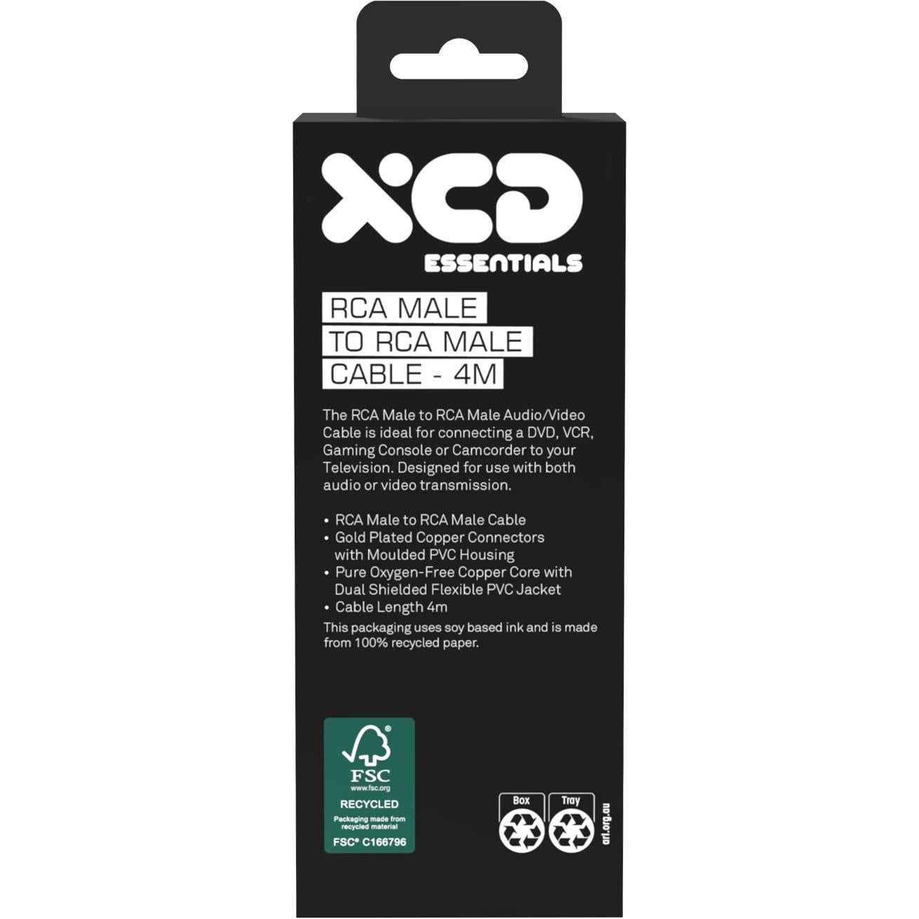 XCD Essentials 4m Male to Male RCA Cable V2
