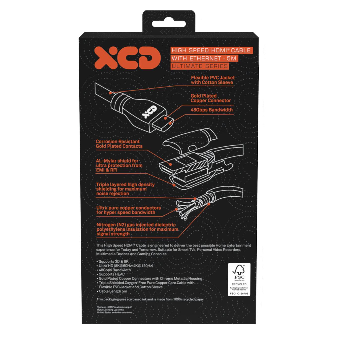 XCD Essentials 8K High Speed HDMI Cable 5m V2