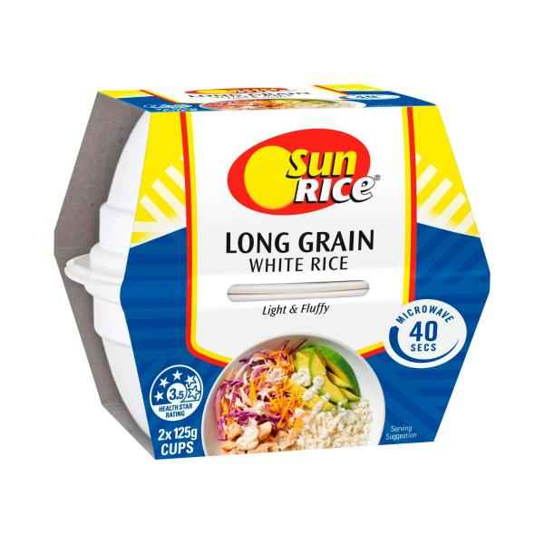 Microwave Long Grain White Rice Cup 2X125G