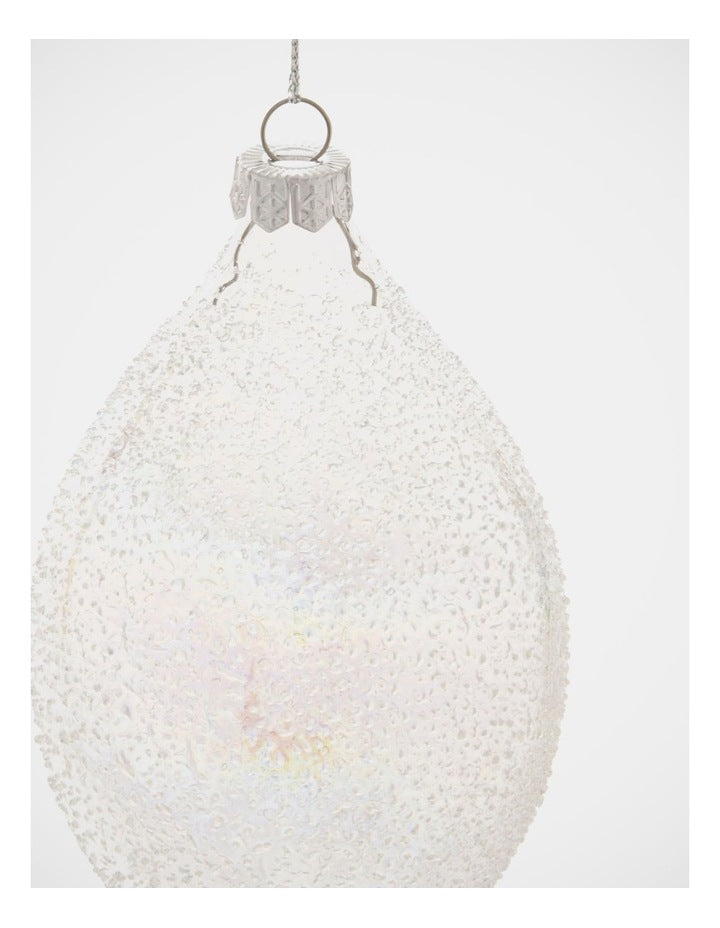 Luxe Christmas Glass Finial Bauble OrnamentClear: 14cm