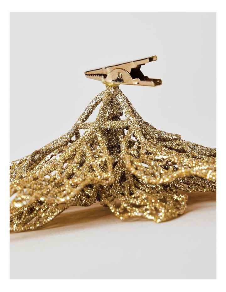 Luxe Christmas 20 cm Glittered Lace Poinsettia Clip