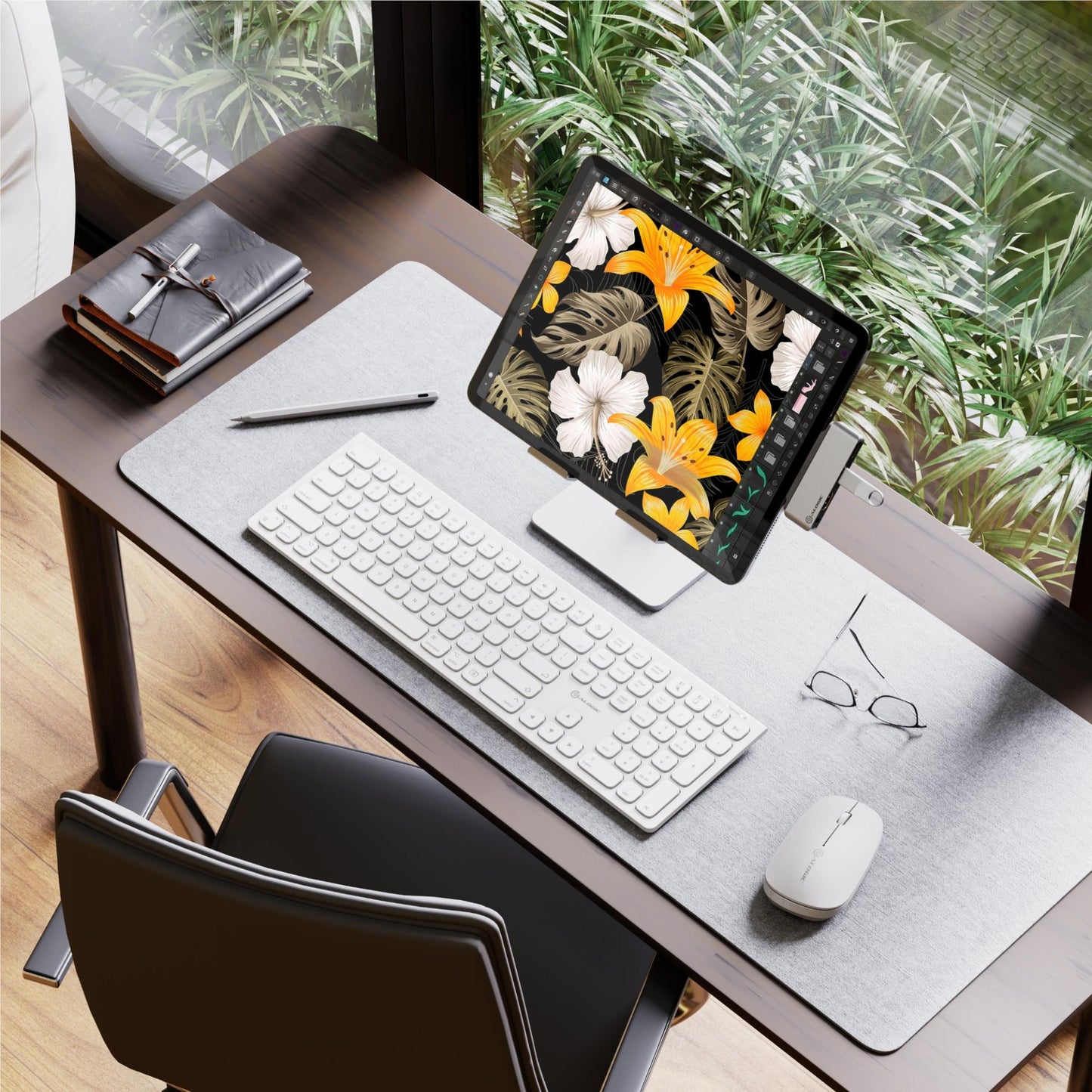 Alogic Echelon USB-C Rechargeable Bluetooth Full Size Keyboard for Mac (White)