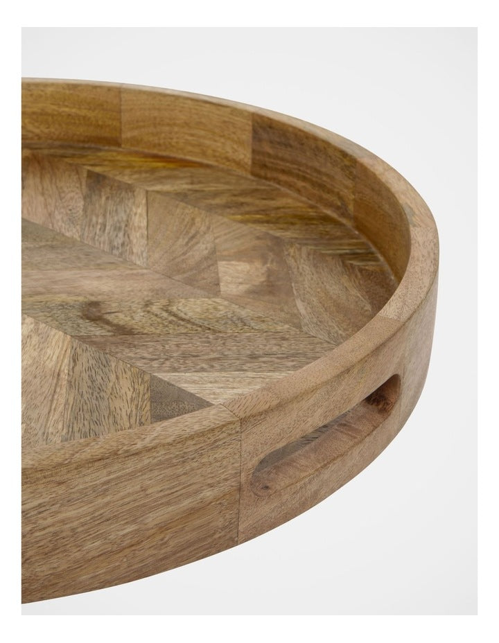 Herringbone Wood Serving Tray