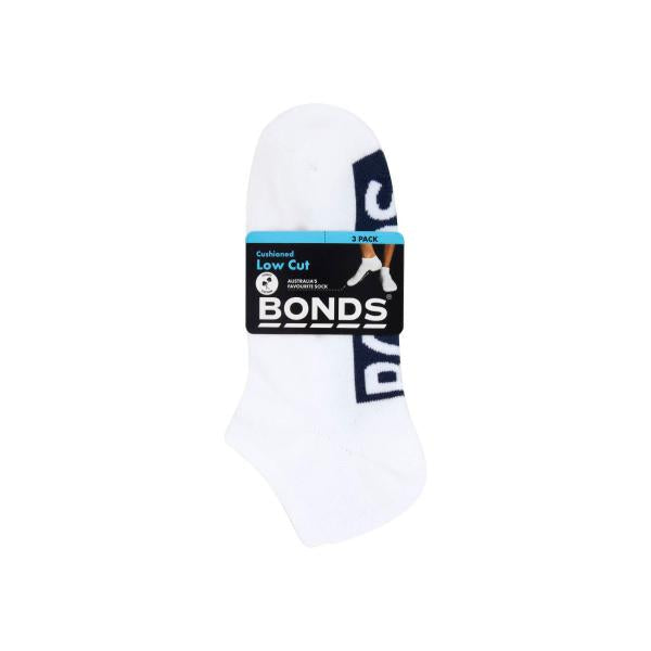 BONDS MENS LOGO LOW CUT 3PK 11-14