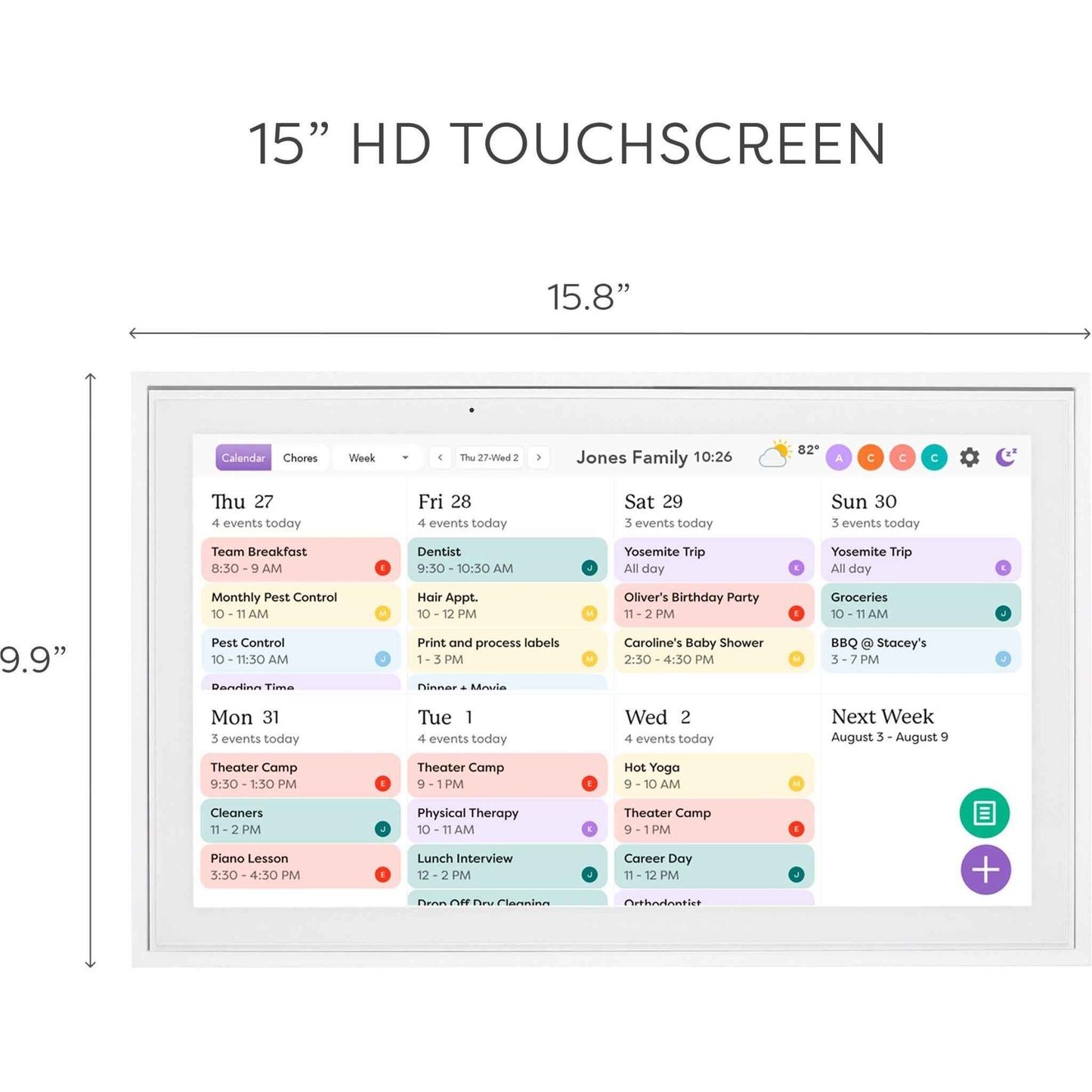 Skylight 15" Smart Family Calendar (White)