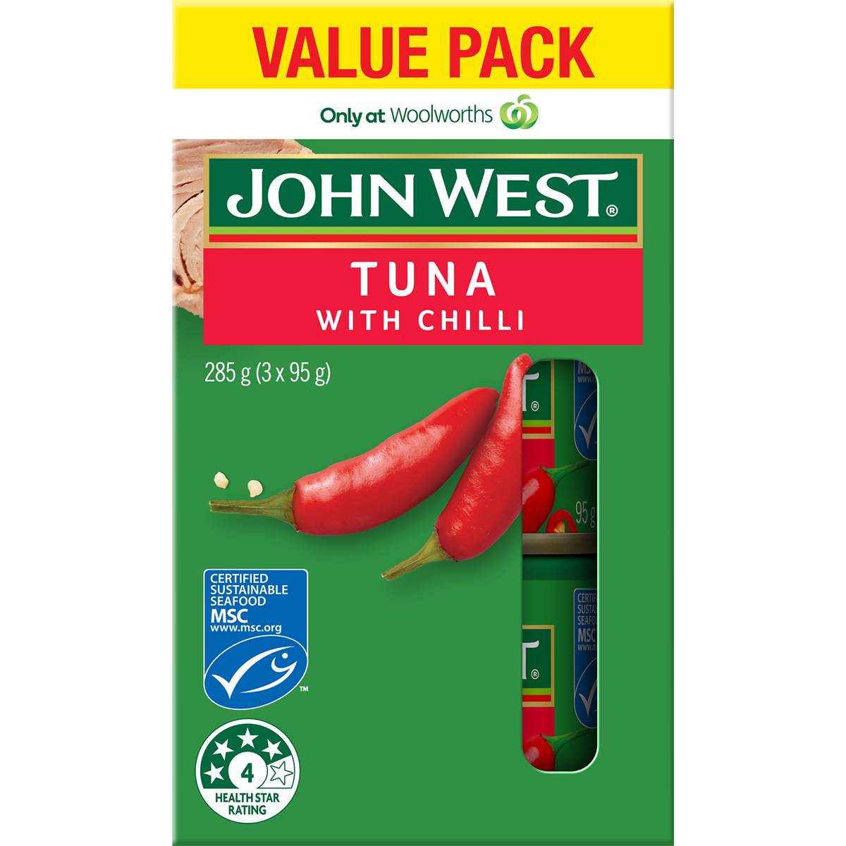 John West Tuna With Chilli Value Pack 95g x 3 pack