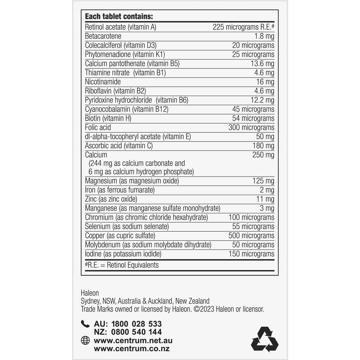 Centrum Men 50+ Daily Multivitamin Supplements 60 Pack