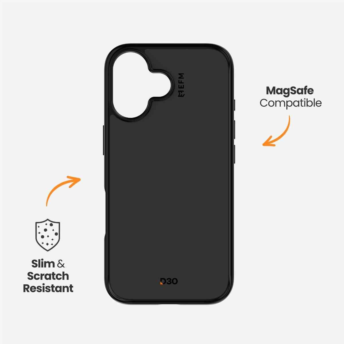 EFM Manhattan Case with D3O Bio for iPhone 16 (Black)