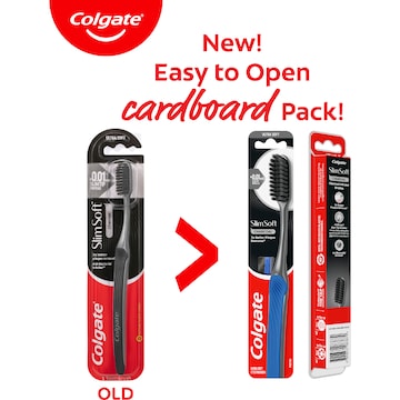 Colgate Toothbrush Slim Soft Charcoal Infused each
