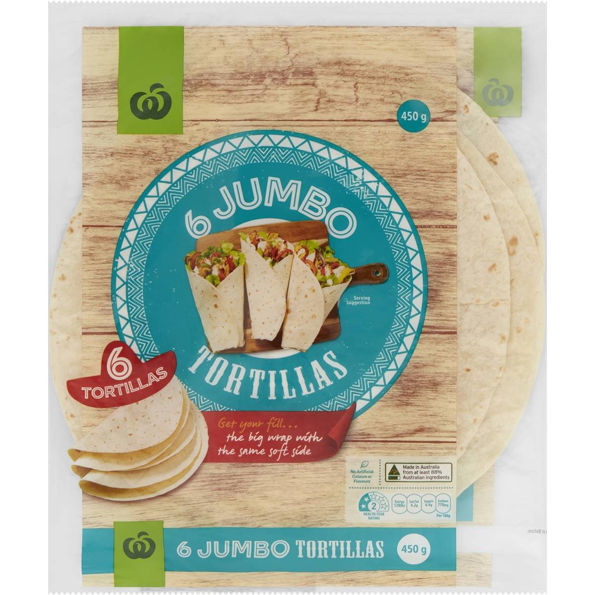 Woolworths Tortilla Jumbo 6 Pack