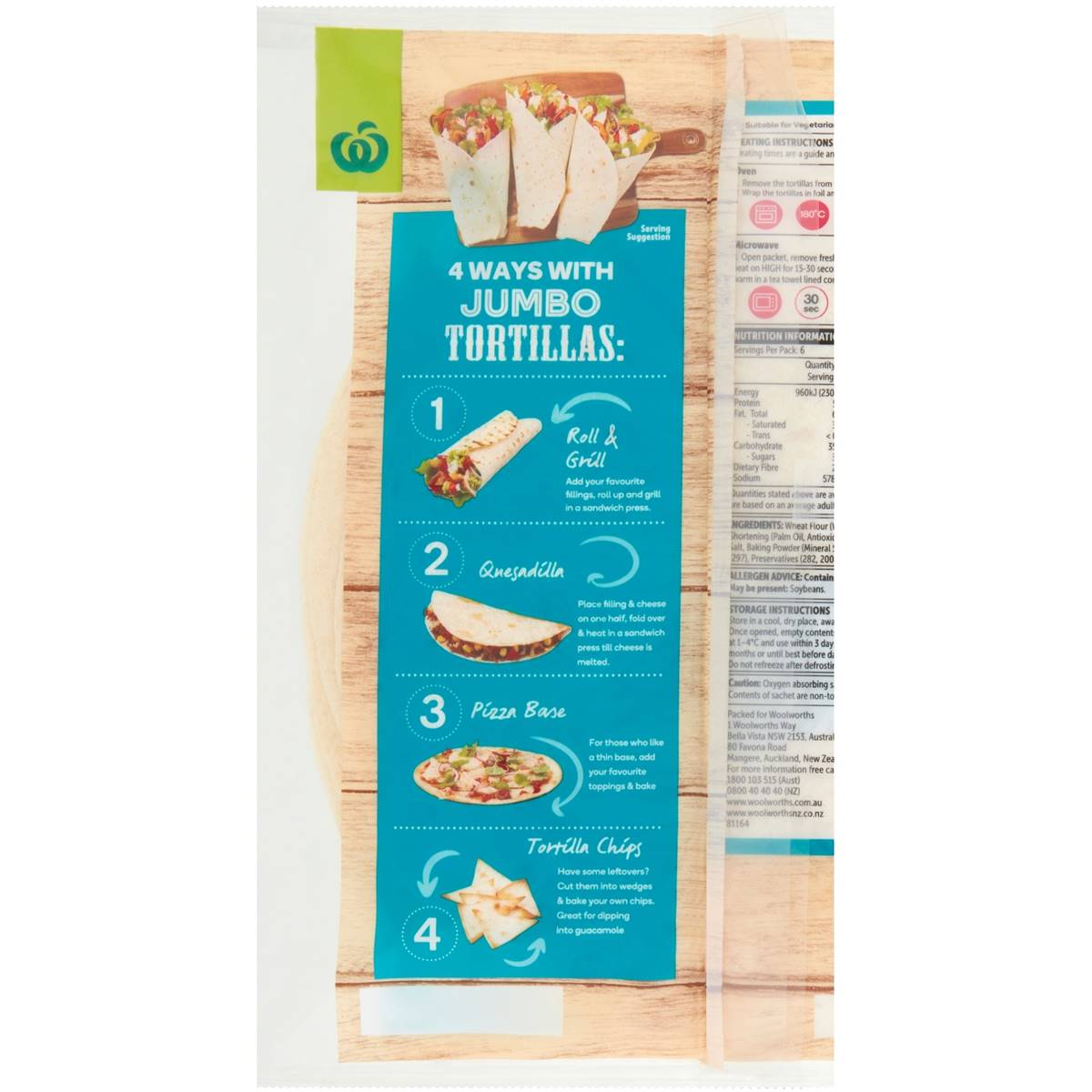 Woolworths Tortilla Jumbo 6 Pack