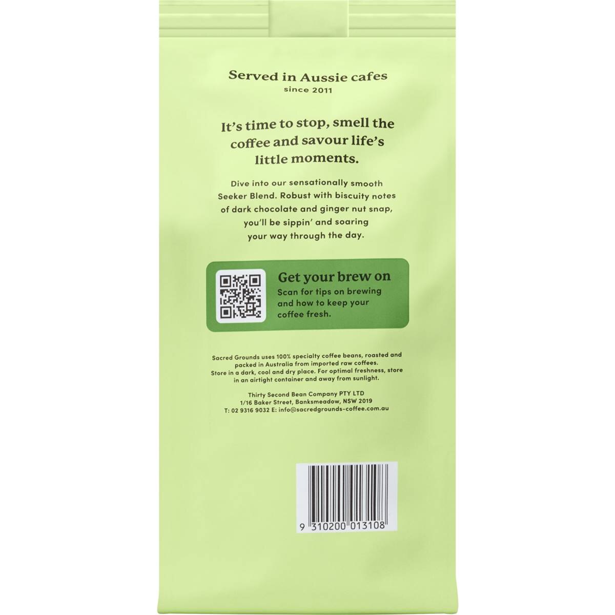 Sacred Grounds Seeker Blend Ground Coffee 200g