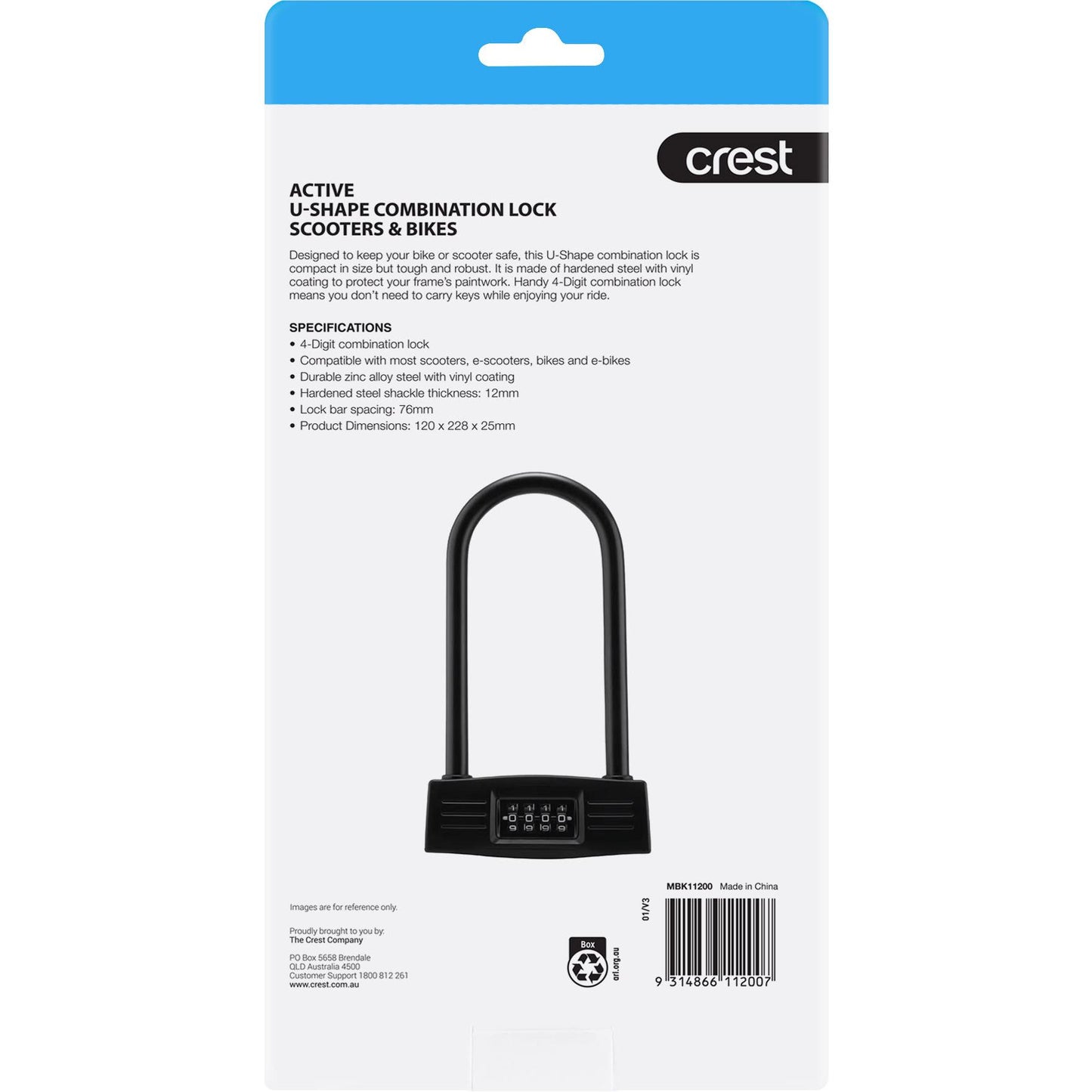 Crest U-Shape Combination Lock