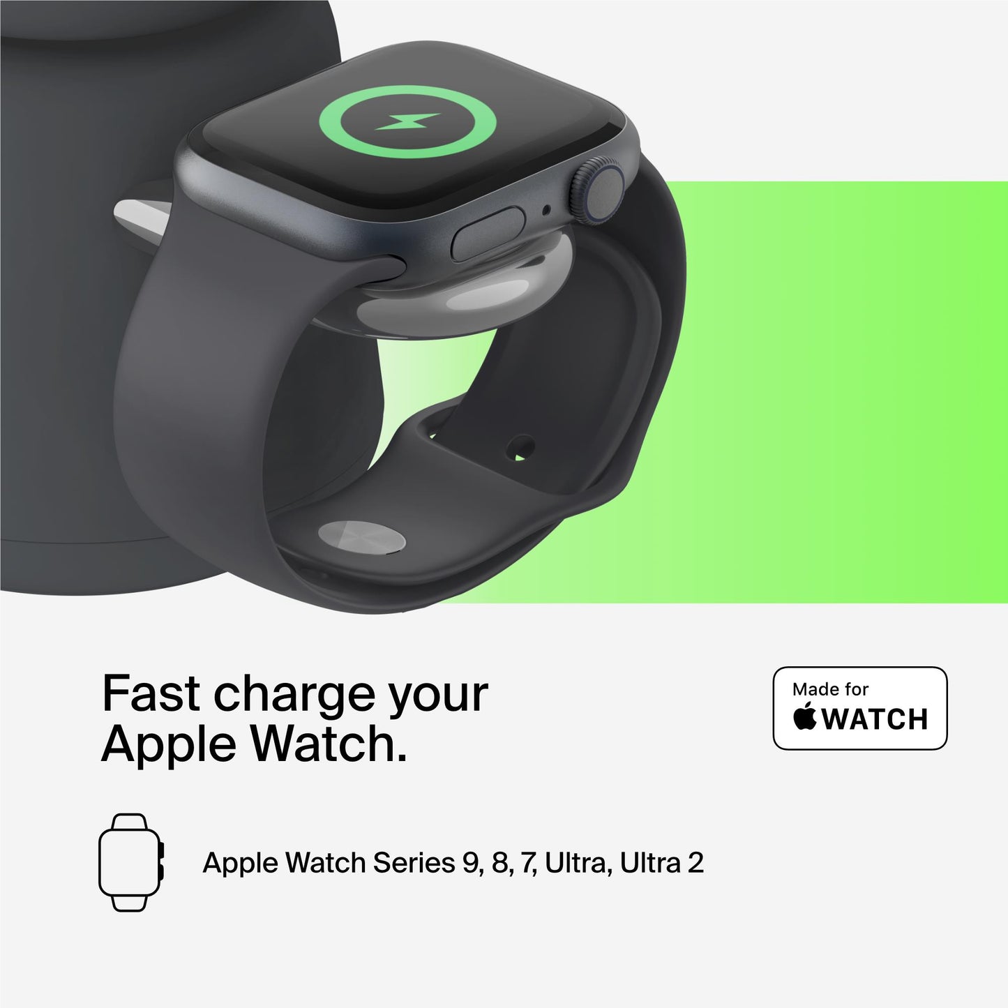 Belkin BoostCharge Pro 2-in-1 Wireless Charging Dock with Qi2 15W (Charcoal)