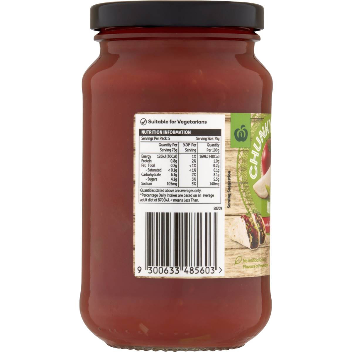 Woolworths Salsa Chunky Mild 375g
