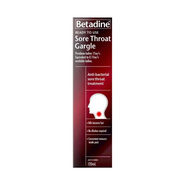 BETADINE READY TO USE SORE THROAT GARGLE 120ML