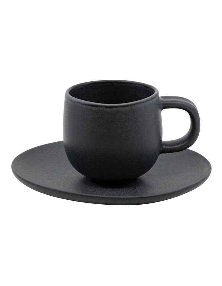 Hue 85ml/12cm Espresso Cup & Saucer Set Black