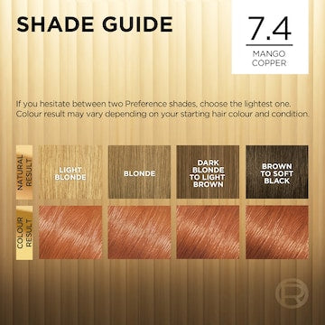 L'Oreal Paris Preference Hair Colour 7.4 Mango Copper each