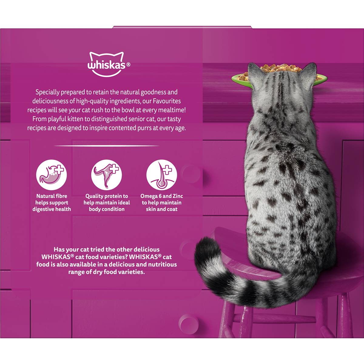 Whiskas Adult 1 + Years Wet Cat Food Mixed Favourites In Jelly 85g x 12 pack