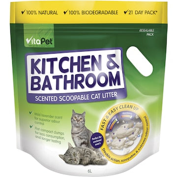 Vita Pet Kitchen & Bathroom Odour Control Litter 6L