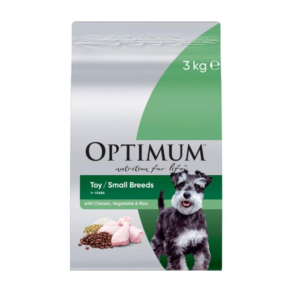 OPTIMUM ADULT TOY SMALL BREED DRY DOG FOOD WITH CHICKEN- VEGETABLES & RICE 3KG
