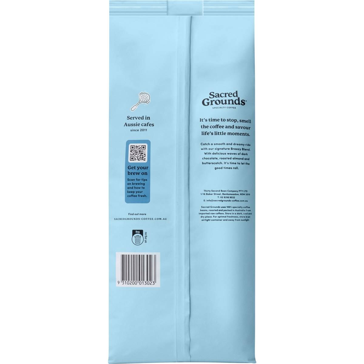 Sacred Grounds Breezy Blend Coffee Beans 1kg