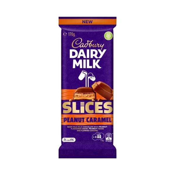 CADBURY DAIRY MILK PEANUT CARAMEL SLICE CHOCOLATE BLOCK 170G