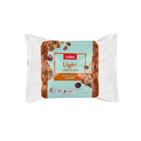 COLES LIGHT FRUIT CAKE 800G