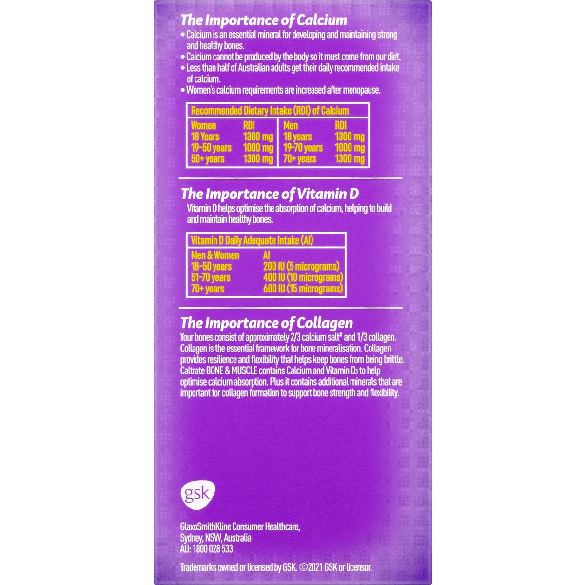 Caltrate Bone & Muscle With Calcium & Vitamin d3 60 Pack