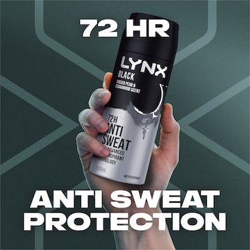Lynx 72hr Deodorant Body Spray Black 165mL