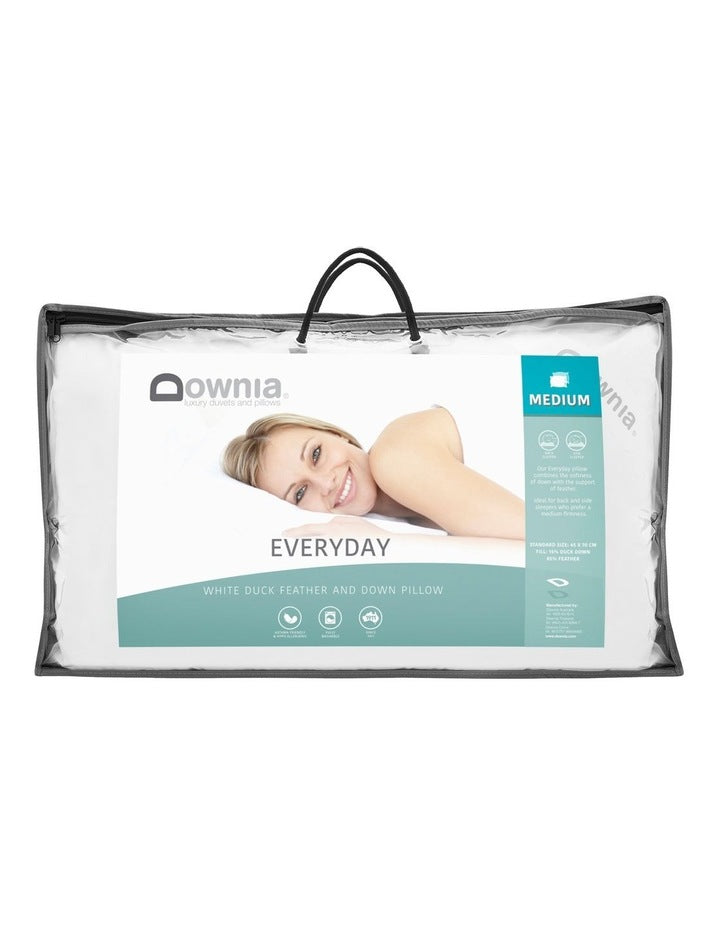 Everyday Duck Feather and Down Pillow in White