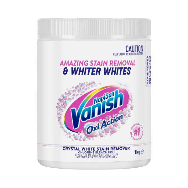 VANISH NAPISAN OXI ACTION CRYSTAL WHITE FABRIC STAIN REMOVER POWDER 1KG