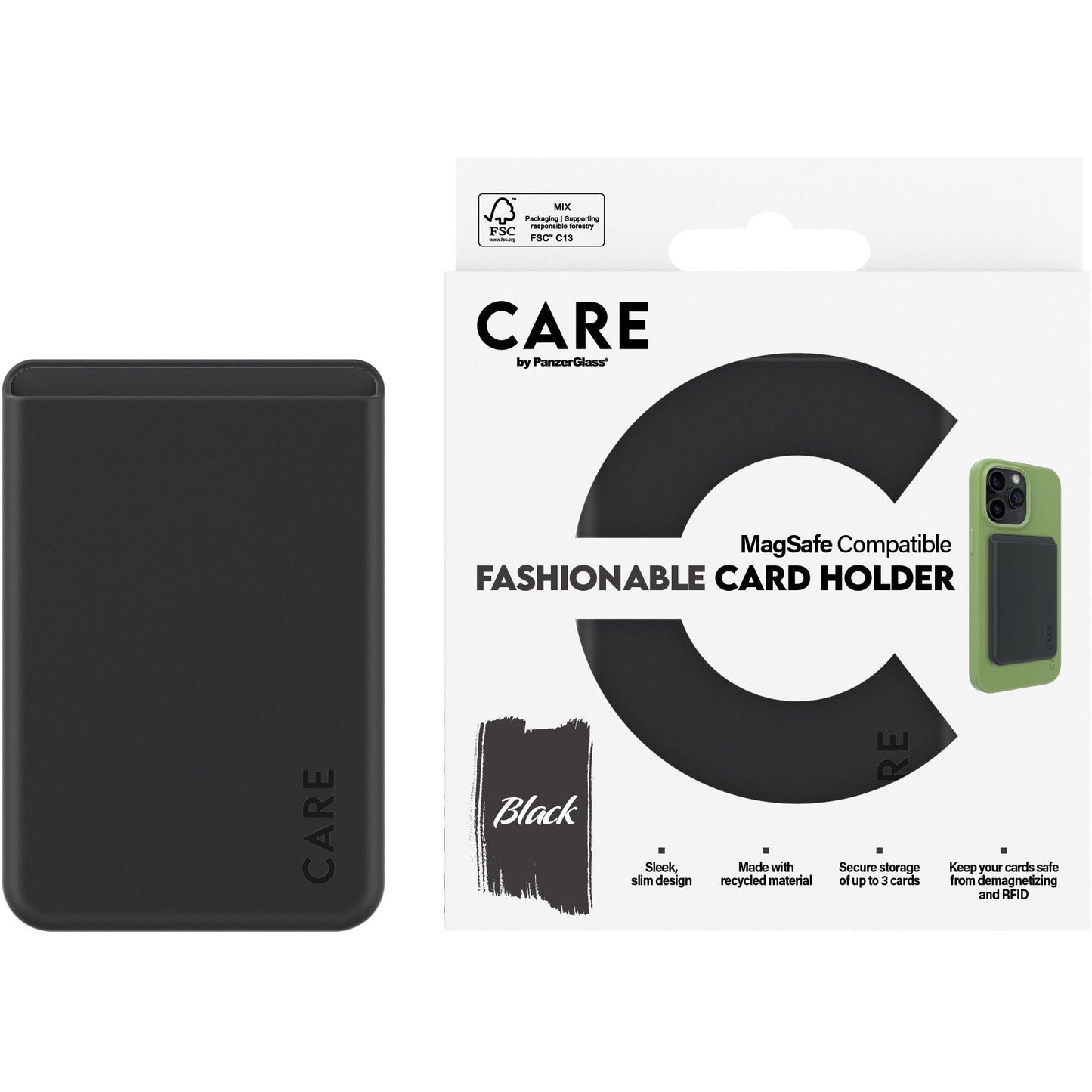 CARE by Panzer Fashionable Card Holder (Black)