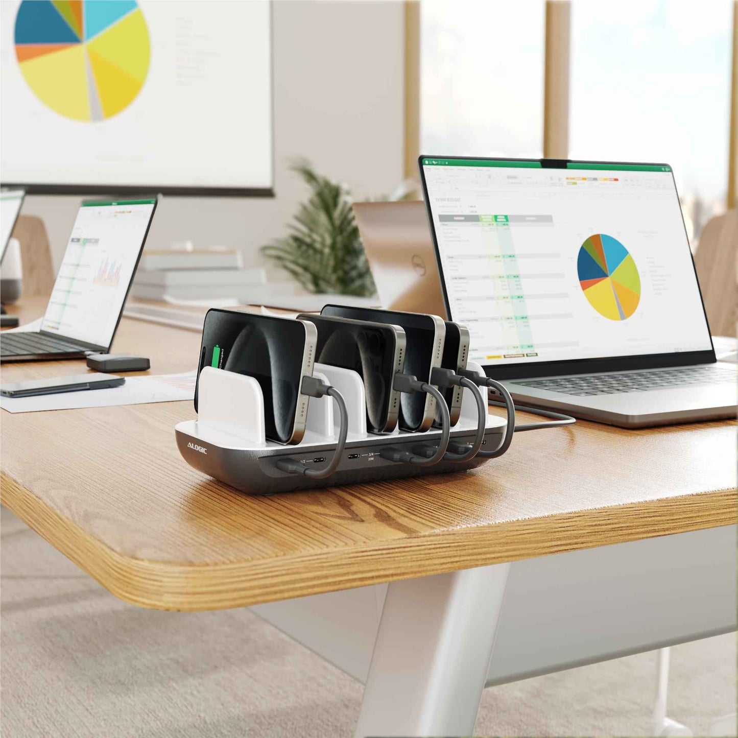 Alogic Powerfin 7 Port USB-C Desktop 80W Charging Station