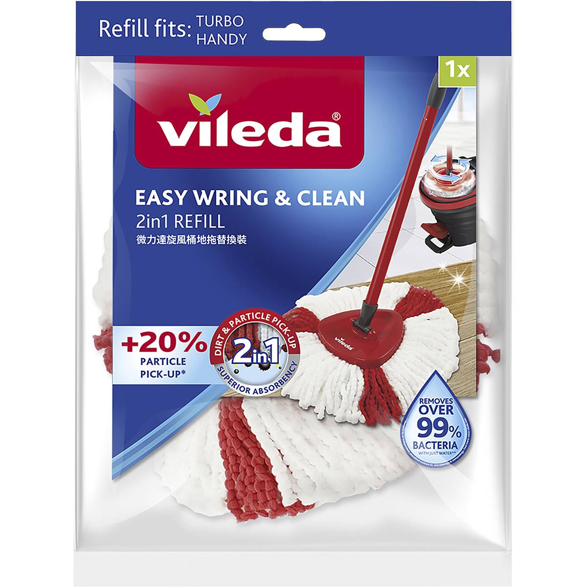 Vileda Easy Wring & Clean Spin Mop 2-In-1 Refill Each