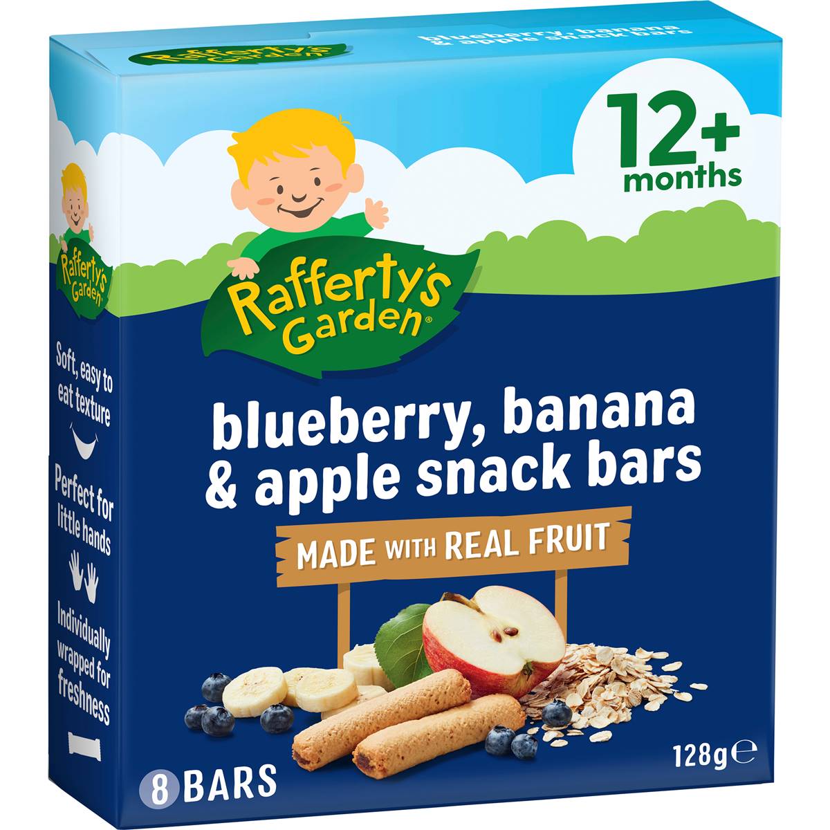 Rafferty's Garden Baby Food Blueberry, Banana & Apple Snack Bars 12+ Months 128g