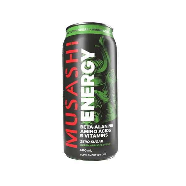 MUSASHI ENERGY DRINK GREEN APPLE 500ML