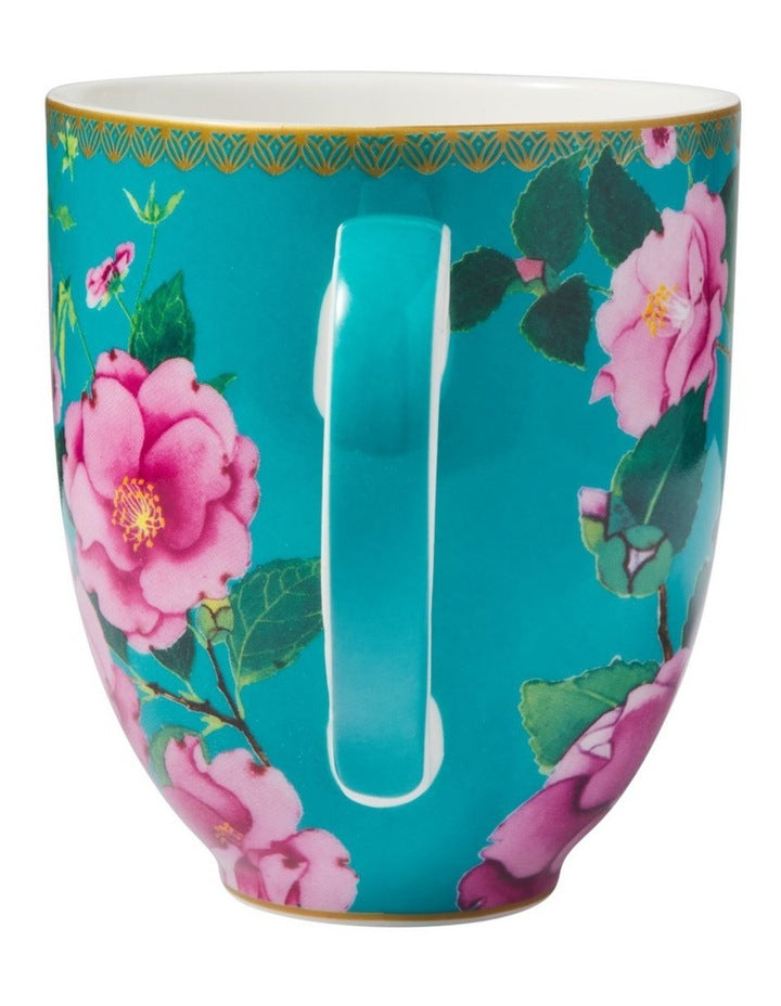 Teas & C's Silk Road Coupe Mug 440ml Gift Boxed in Aqua