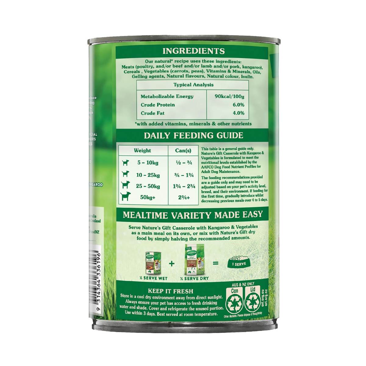 Nature's Gift Adult Wet Dog Food Casserole With Kangaroo & Vegetables 700g