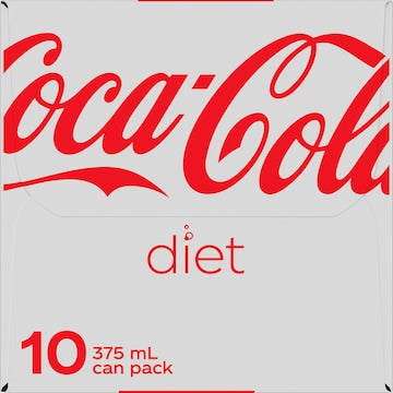 Coca-Cola Diet Soft Drink Cans 375mL x 10 pack