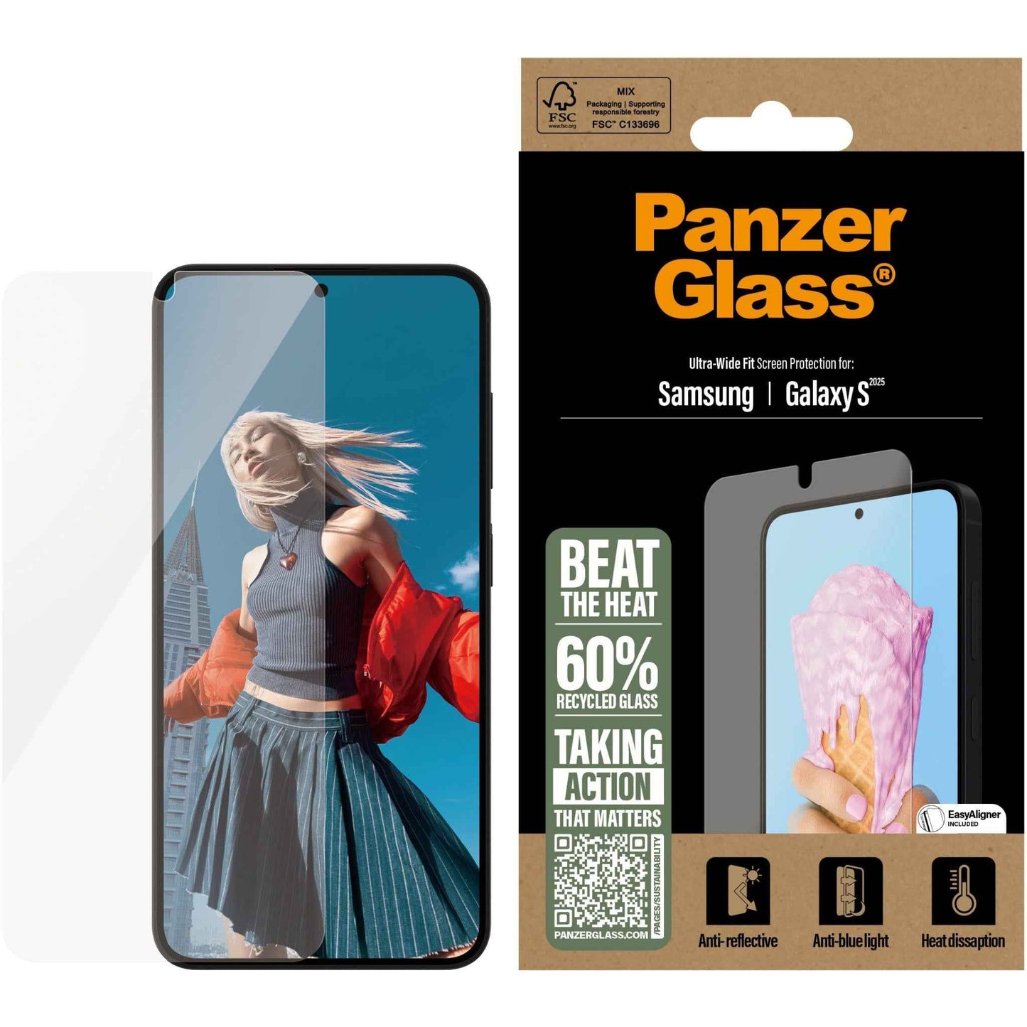 PanzerGlass All-in-One Screen Protector for Galaxy S25