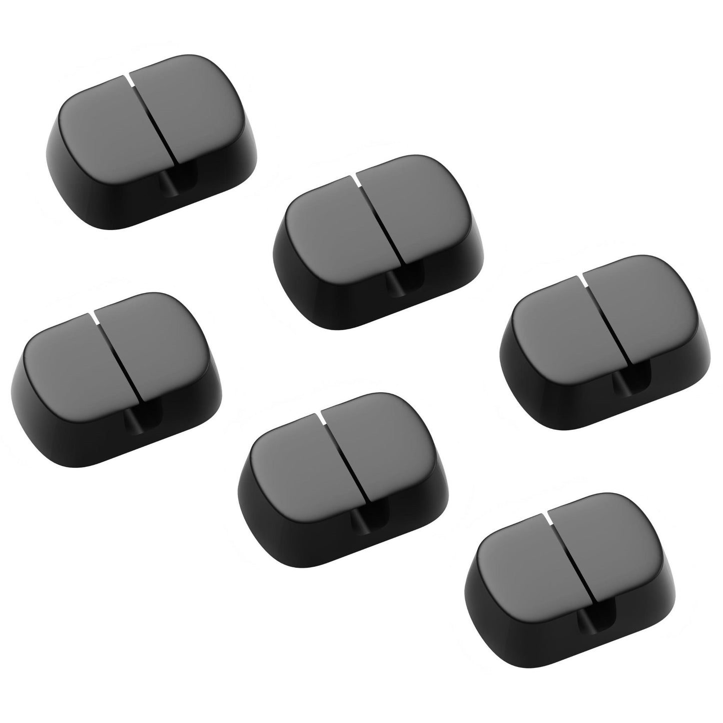 Cygnett TangleTamer Single Slot Cable Organisers 6 Pack (Black)
