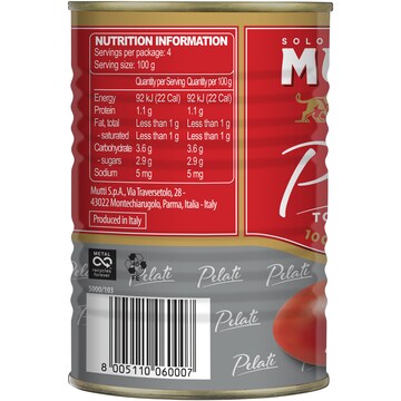 Mutti Whole Peeled Tomatoes 400g