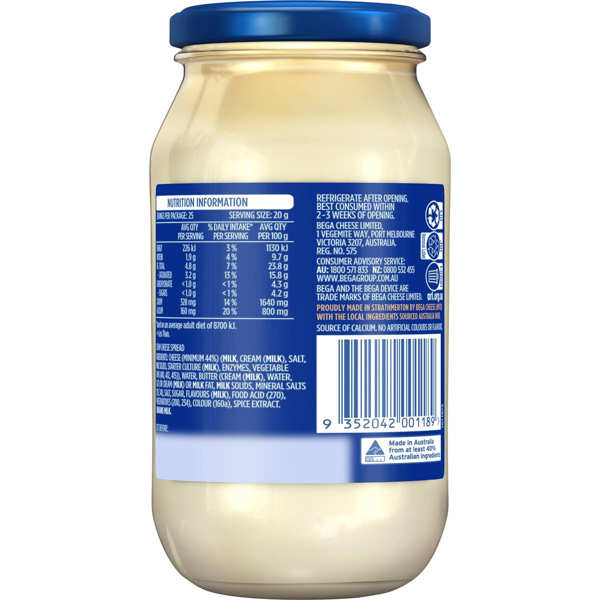 Bega Cream Cheese Spread Bold 500g